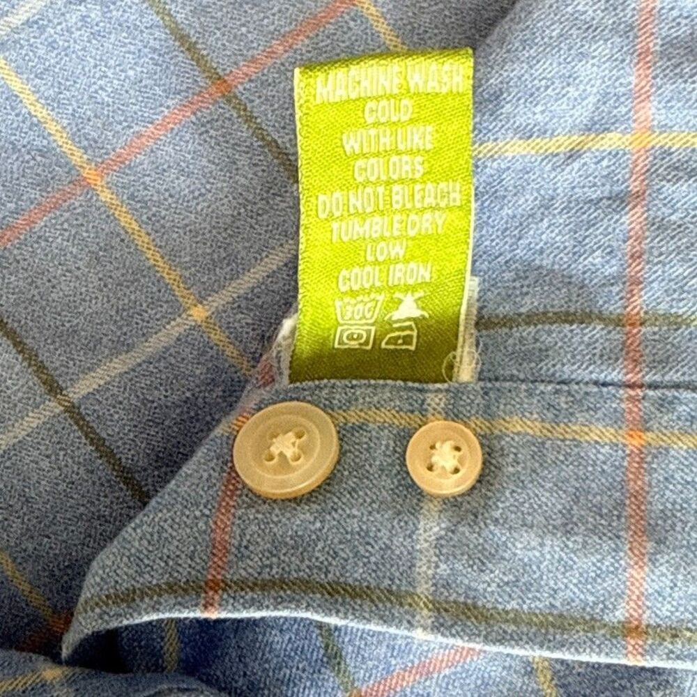 Orvis Shirt Mens Large Blue Windowpane Long Sleeve Button Down Casual Outdoor - Picture 4 of 8